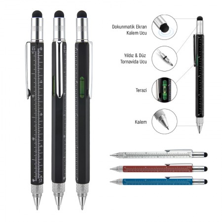 652 Metal Su Terazili - Tornavidalı Touchpen Kalem 652 Metal Su Terazili - Tornavidalı Touchpen Kalem